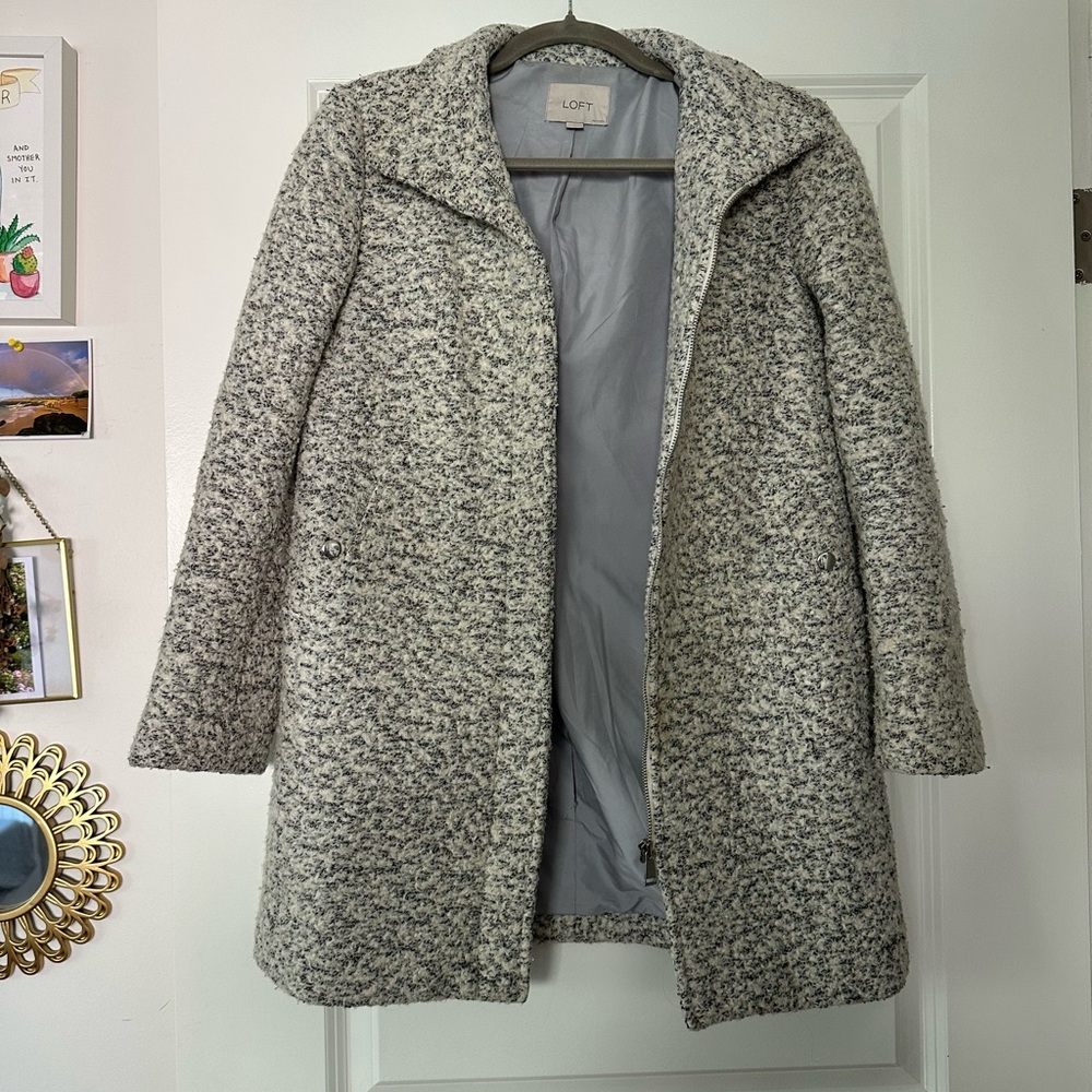 LOFT Women's Cream Teddy Jacket